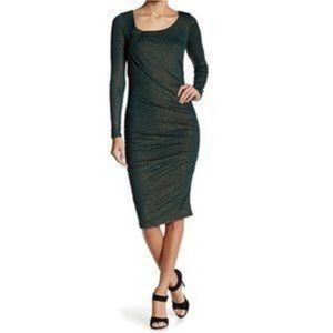 Green and gold metallic rouched knot dress from the Vanity Room Nordstrom